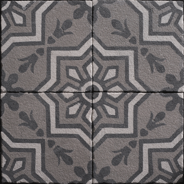 Bel Canto Black & White Leather Cement Tile