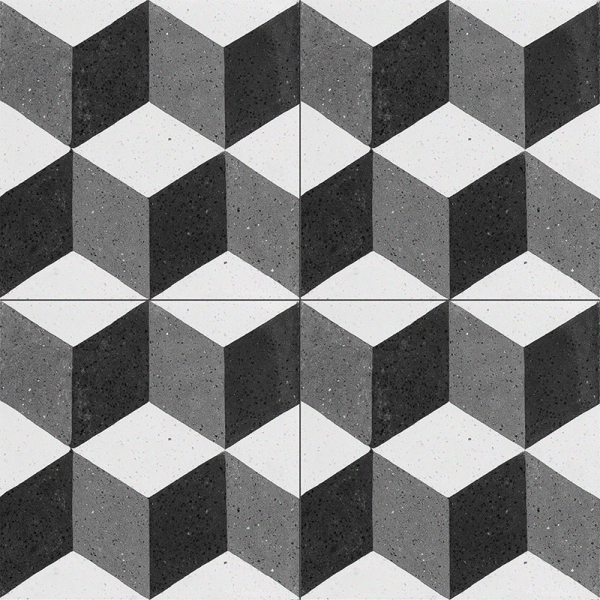Grave Black&White Cement Tile
