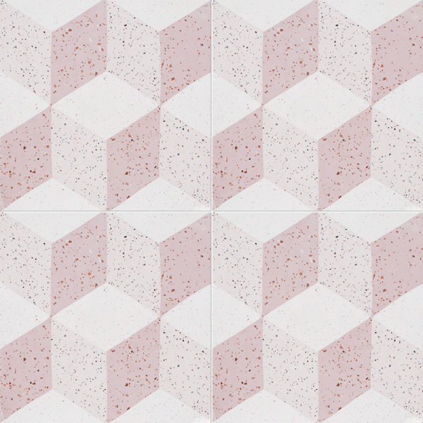 Grave Honed Pink&Light Pink&Beige Cement Tile